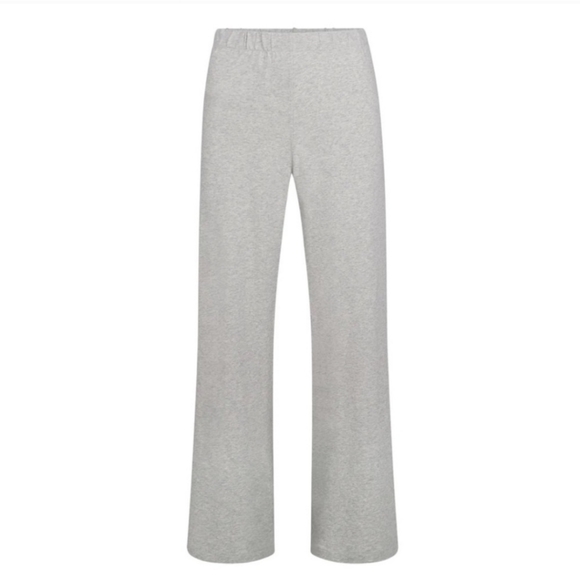 NWT SKIMS COTTON BLEND JERSEY PAJAMA SET IN LIGHT HEATHER GREY SIZE XXS - Picture 3 of 9